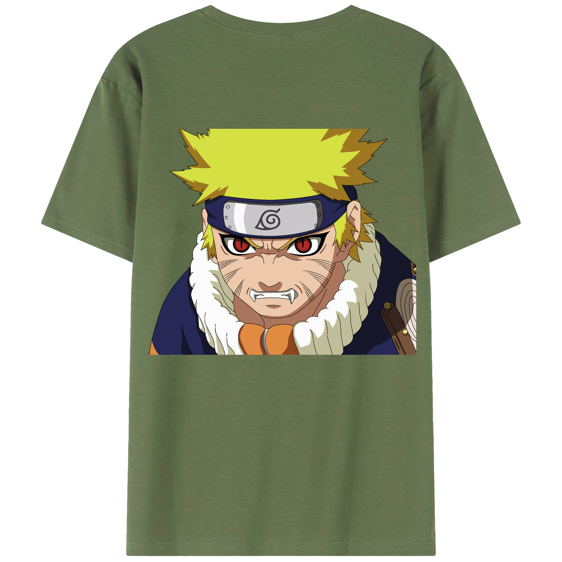 （画像用） NARUTO -ナルト- うずまき ナルト Uzumaki Naruto 綿100％ メンズ半袖Tシャツ（バックプリント） 通気性
